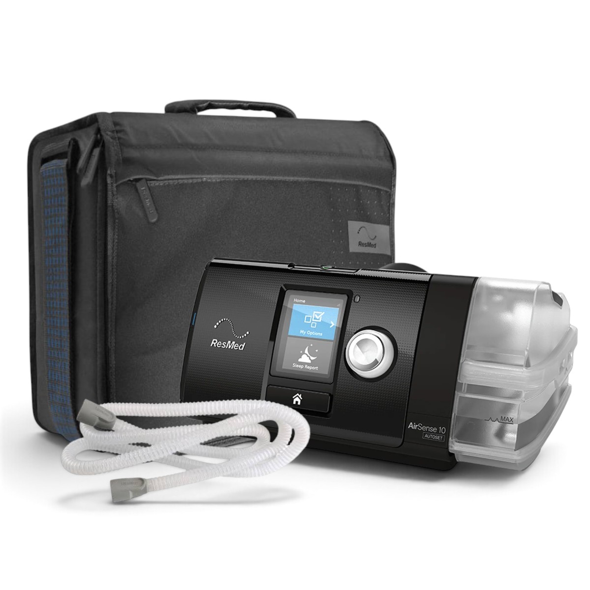 Imagen referencial de Auto CPAP AirSense 10 Resmed con tubo estandar